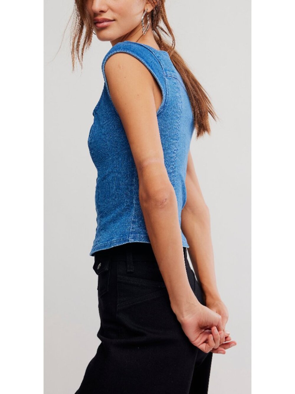 FREE PEOPLE Marilyn Denim Corset / Skylight - Picture 4 of 6